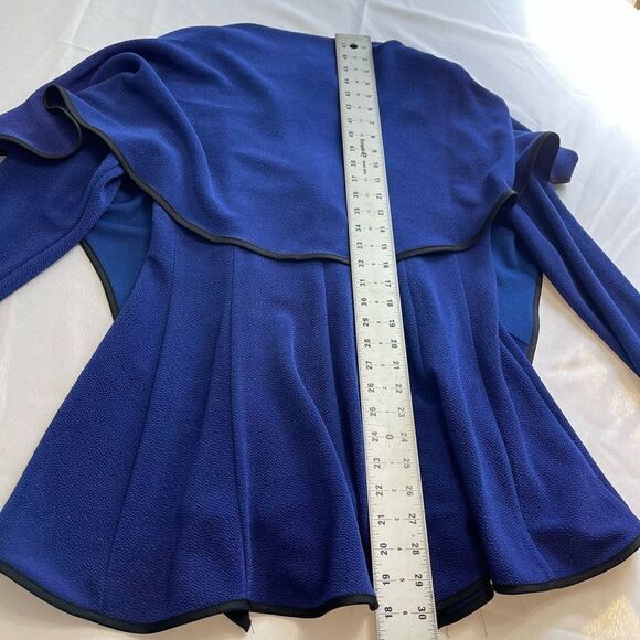 Design Today’s Cobalt Blue Pea Coat Big Button Lagenlook Jacket Size Medium - Picture 8 of 8